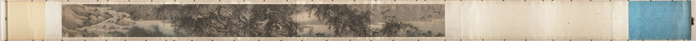 清 查士标 百鹊图卷纸本28.9×330.8大都会高清大图下载