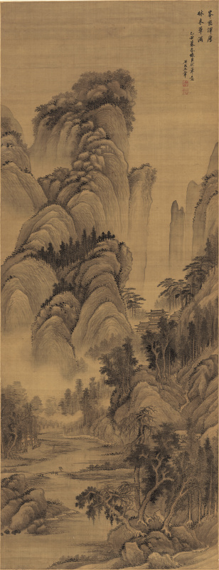 清-王翚 仿巨然山水图 绢本 59