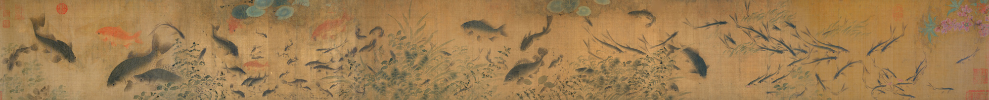 北宋 刘寀 群鱼戏瓣图卷26.8 x 252.2圣路易斯艺术馆