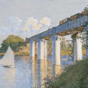 阿尔让特伊的铁路桥-莫奈超高清名画欣赏
