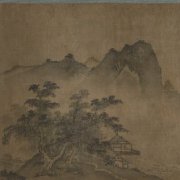 南宋 马远 山水图绢本墨画淡彩28.2×38.3