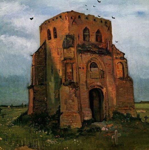 纽南的旧教堂-梵高油画作品