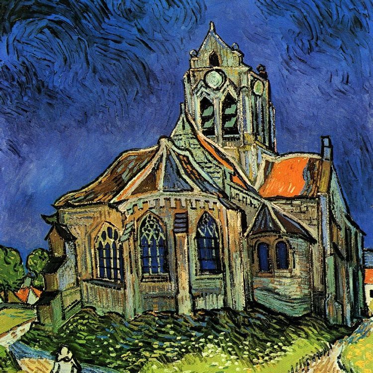 奥维尔的教堂-梵高油画作品