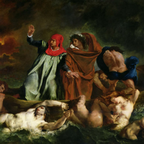 德拉克洛瓦油画《但丁和维吉尔共渡冥河》高清大图-062