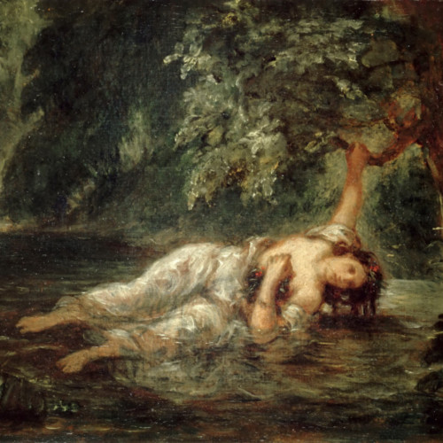 《奥菲莉亚之死》德拉克洛瓦油画高清大图-028