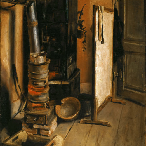 《画家工作室角落的火炉》德拉克洛瓦油画高清大图-036