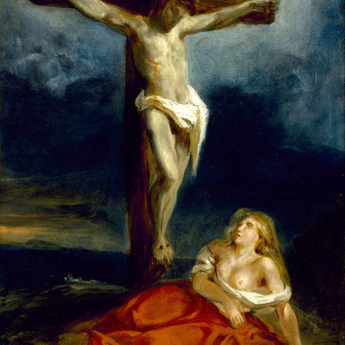 《十字架上的基督》德拉克洛瓦油画高清大图-086