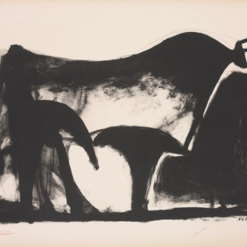 毕加索高清素描(214)Le Taureau Noir (B. 446), 1947