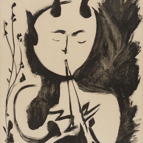 毕加索高清素描(209)Faune Musicien No. 4 (B. 522; M. 115), 1948
