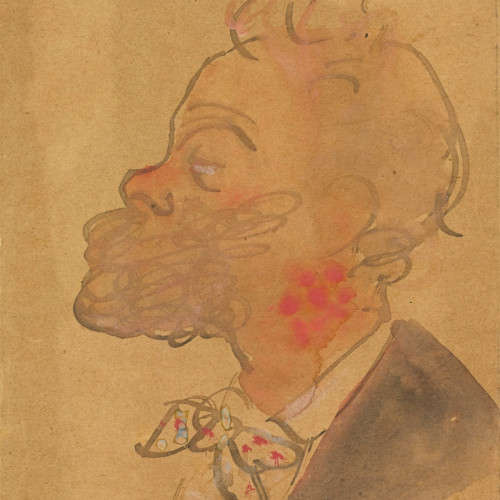 扎蝴蝶结的男子头像 毕加索高清素描(187)