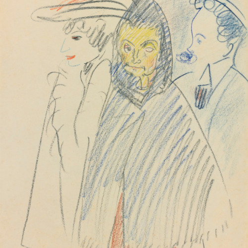 三个人 毕加索高清素描(190)