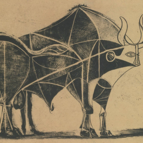 公牛 毕加索高清素描(213)Le Taureau (Bloch 389; Mourlot 17; Picasso Project 17), 1946