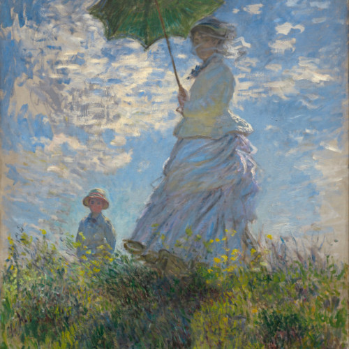 带阳伞的女人-莫奈夫人-39-莫奈高清油画大图下载