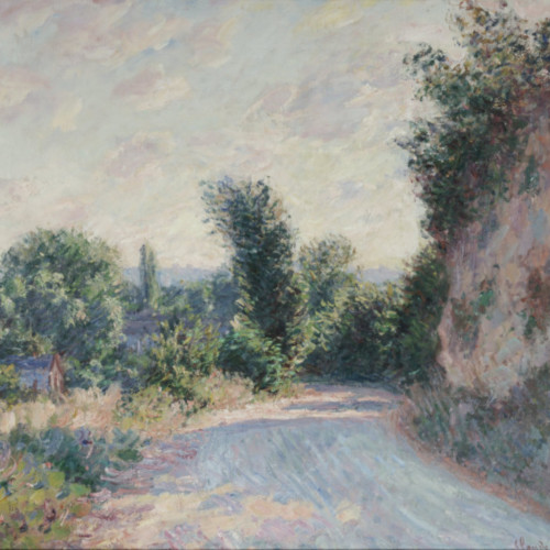 吉维尼附近的道路-66-莫奈-Road near Giverny, 1885