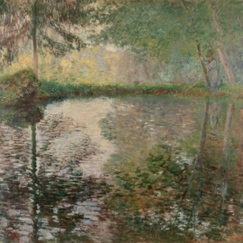 蒙特格隆的池塘-61-莫奈-Pond at Montgeron (1876-1877)