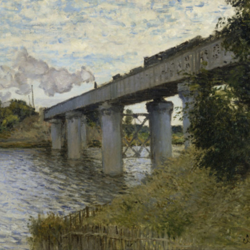 阿金泰尔的铁路桥-108-莫奈高清油画大图下载 (1873 - 1874)