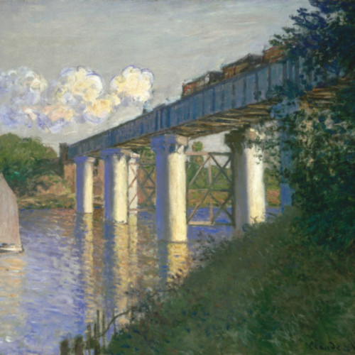 阿金泰尔的铁路桥-152-莫奈-The Railway Bridge at Argenteuil (1874)