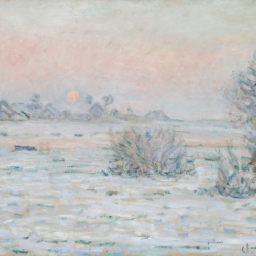 拉瓦科特的冬天-145-莫奈-Winter Sun, Lavacourt (1879-1880)