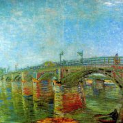 塞纳河上的阿尼埃尔桥-梵高高清油画下载