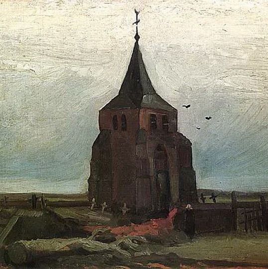 纽南的老教堂-梵高油画作品