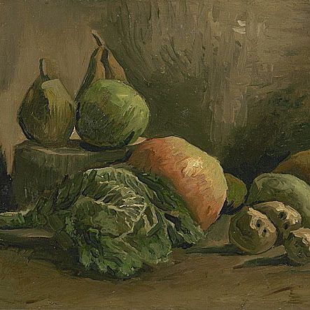 蔬菜和水果的靜物-梵高油画作品