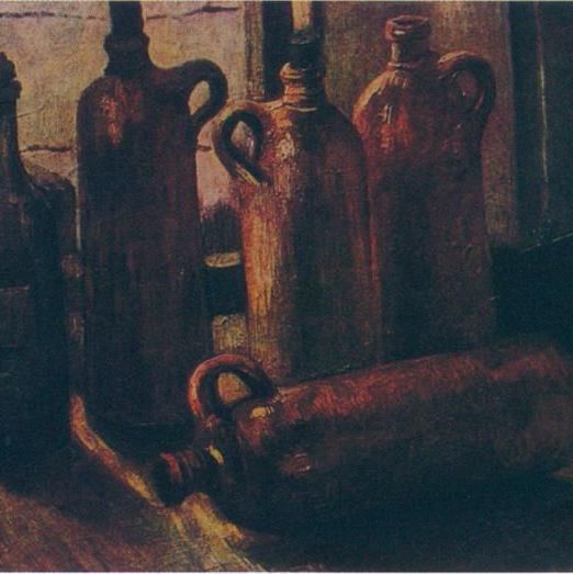 五只瓶子-梵高油画作品