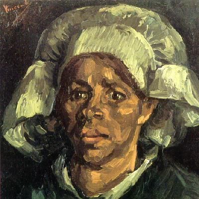 戴白色帽子的农妇 1885年5月 纽南 布面油画 41x3