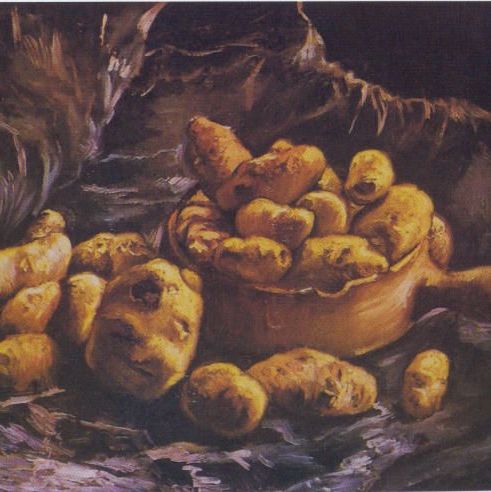 陶碗和土豆-梵高油画作品