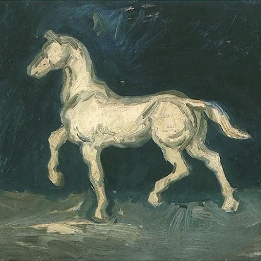 马的石膏像-梵高油画作品