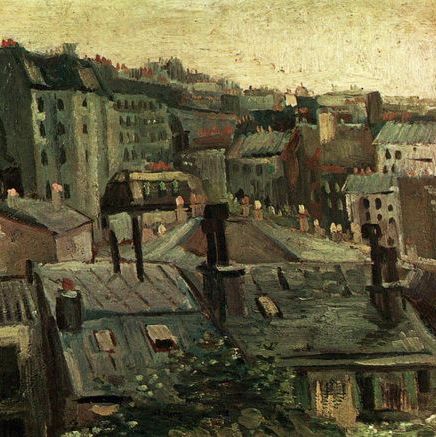 巴黎的屋顶-梵高油画作品