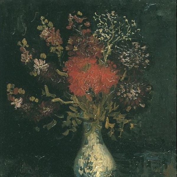 花瓶里的花-梵高油画作品
