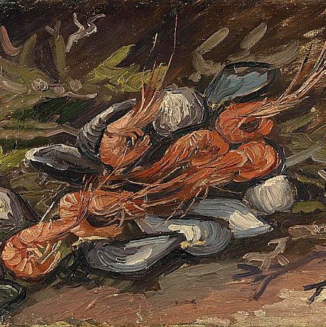 虾和贻贝-梵高油画作品