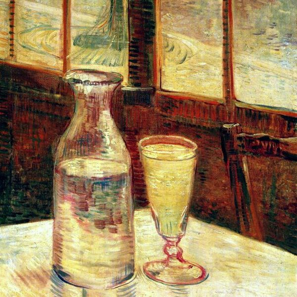 酒杯與酒瓶-梵高油画作品