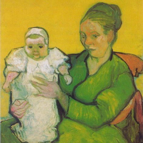 奥格斯蒂娜鲁林妈妈和她的婴儿-梵高油画作品