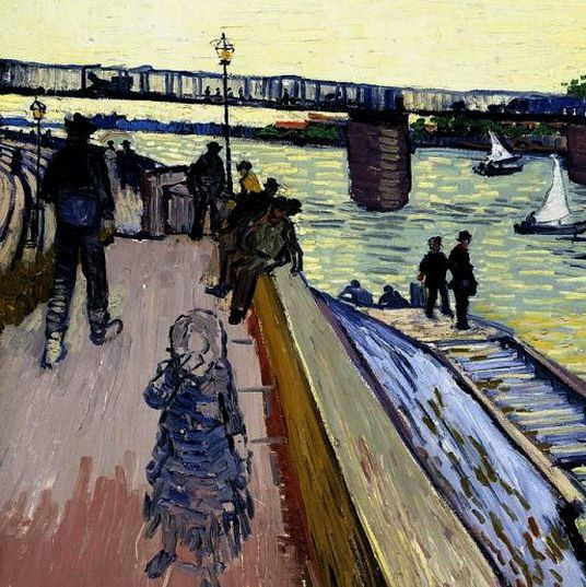 特兰凯塔耶的铁桥-梵高油画作品