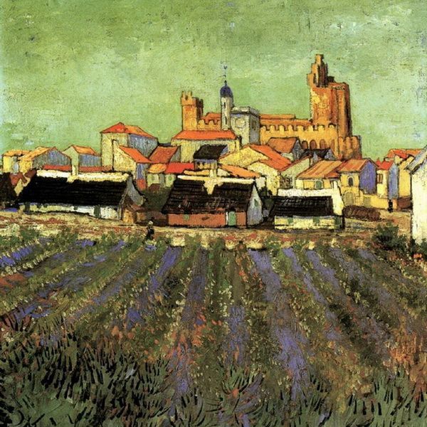 圣玛利景色-梵高油画作品