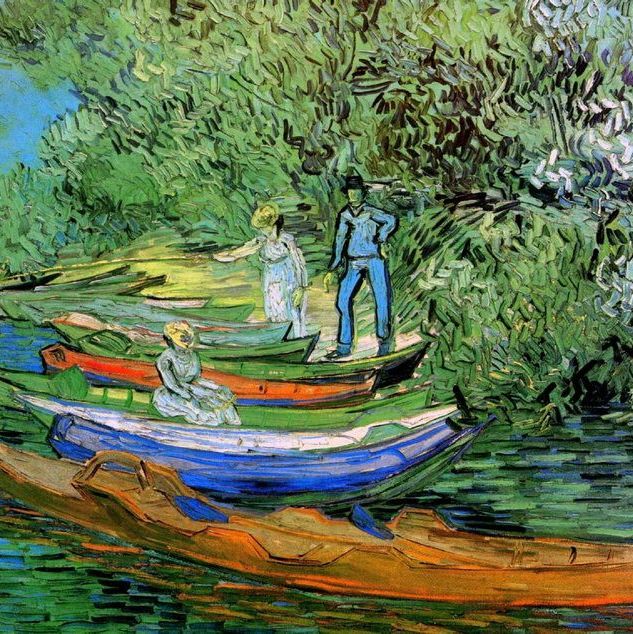 奥维尔的瓦兹河岸-梵高油画作品