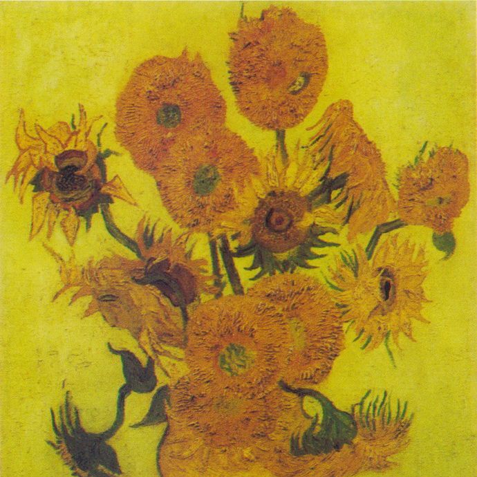 十四朵向日葵-梵高油画作品