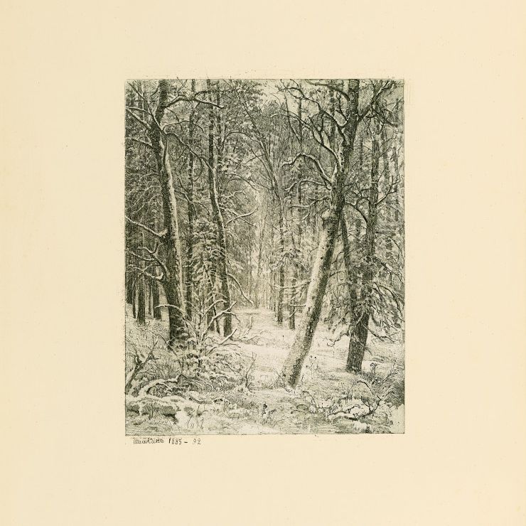 版画22 树林中的雪景 高清大图下载