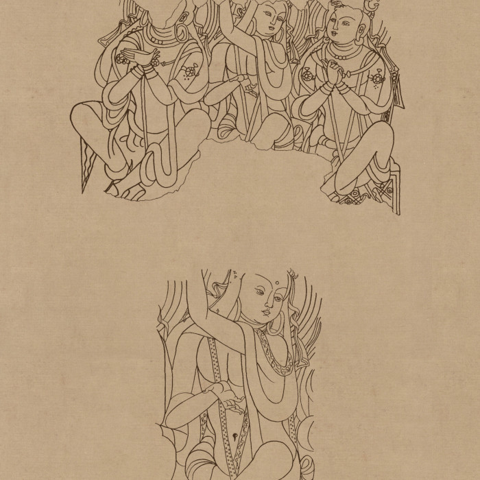 莫高窟 敦煌 壁画 线描人物稿(17)  高清大图下载