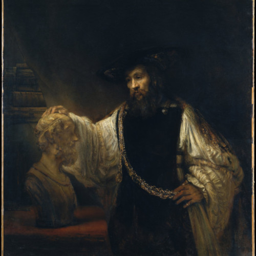 伦勃朗油画《亚里士多德与荷马半身像》高清大图-002