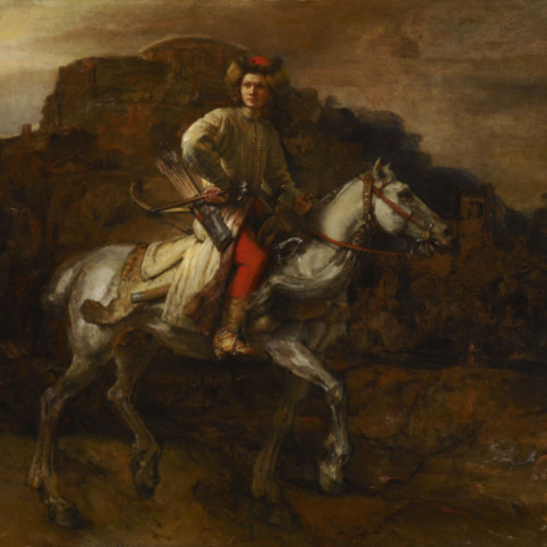 伦勃朗油画《波兰的骑士》高清大图-024