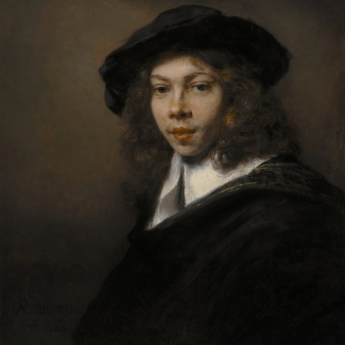 伦勃朗油画《一个头戴黑色贝雷帽的年轻人》高清大图-160