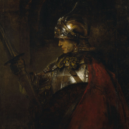 伦勃朗油画《穿着盔甲的人》高清...