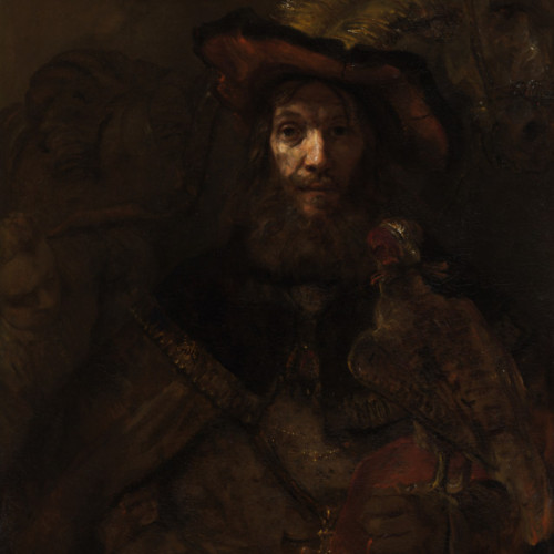 伦勃朗油画《男子与他手腕上的猎鹰》高清大图-189