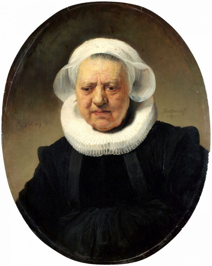 伦勃朗《 一个83岁老妇人的肖像》