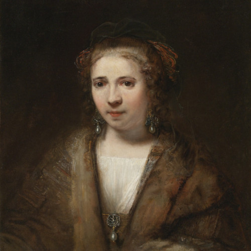 伦勃朗油画《戴耳坠首饰的贵族女性》高清大图-277