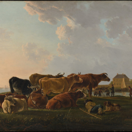 阿尔伯特·库普高清油画《放牧人和牛群》下载-039