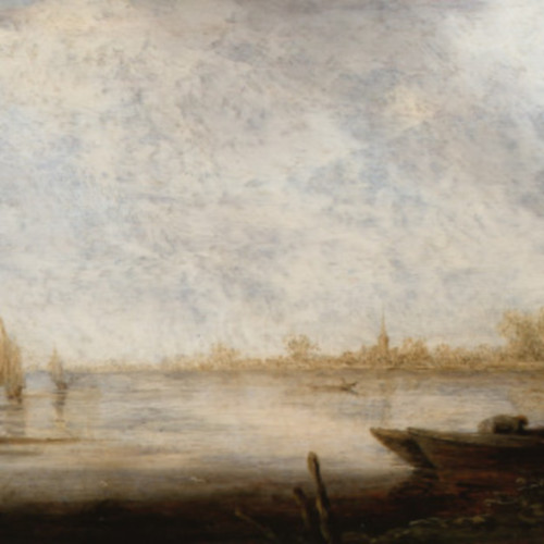 阿尔伯特·库普高清油画《河上帆船素描》下载-055