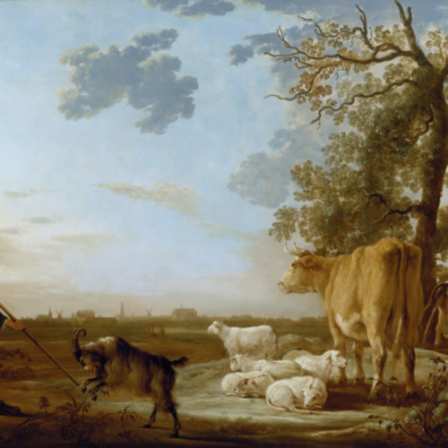 阿尔伯特·库普高清油画《牧民、山羊和牛》下载-022